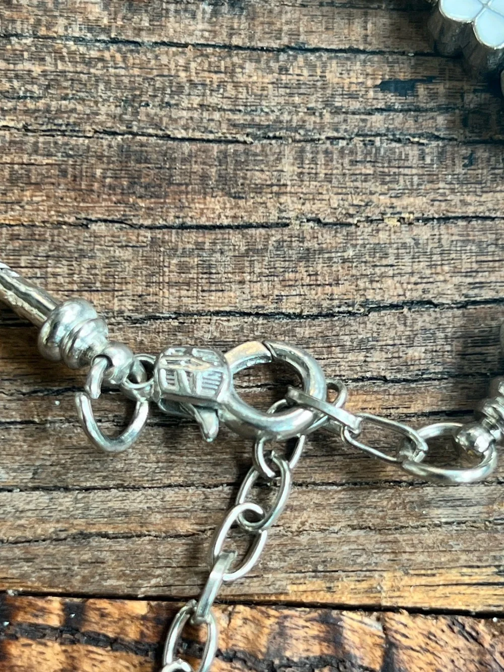 Silver Charm Bracelet with Palm Tree and Shell Charms
